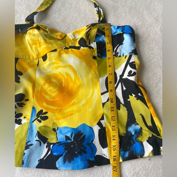 Trina Turk Floral Halter Yellow Rose sz 10 - Picture 11 of 14